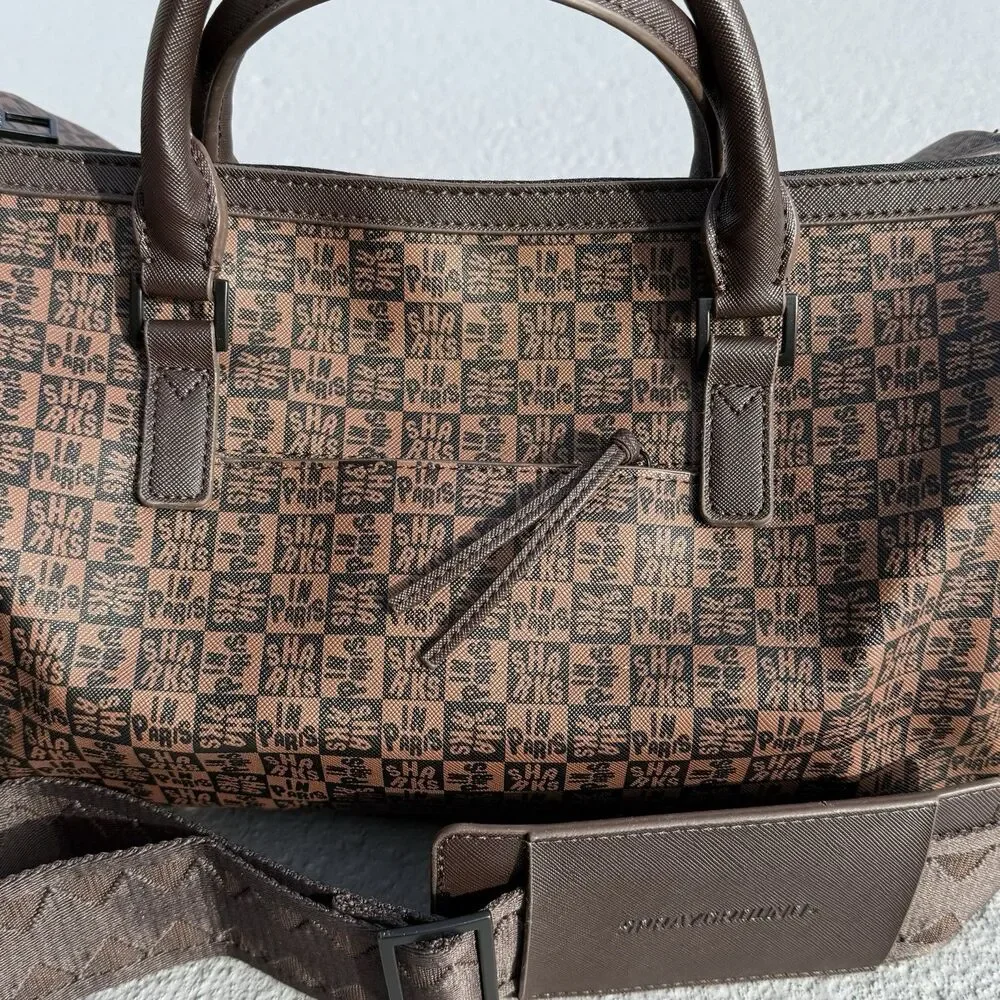 Sprayground Sharks In Paris Small Duffle Bag Brown